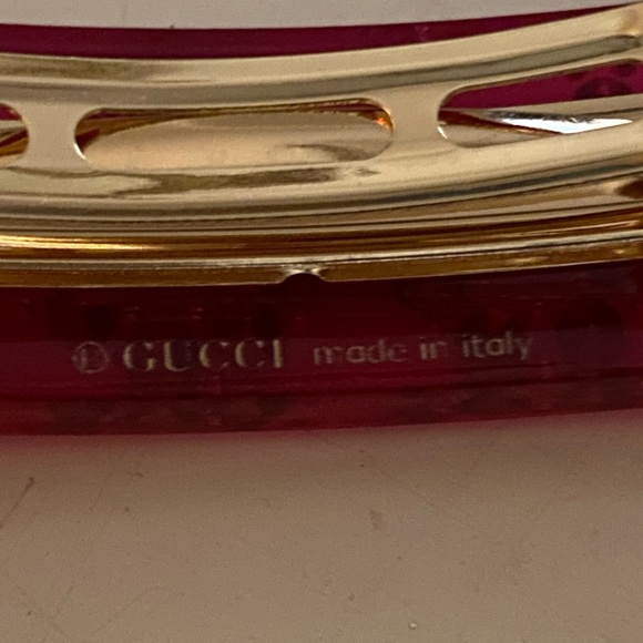 Gucci Fuchsia Crystal Hair Clip COMES WITH BOX - Picture 3 of 7